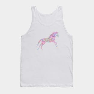 Horse Animal Riding Text Word Cloud Tank Top